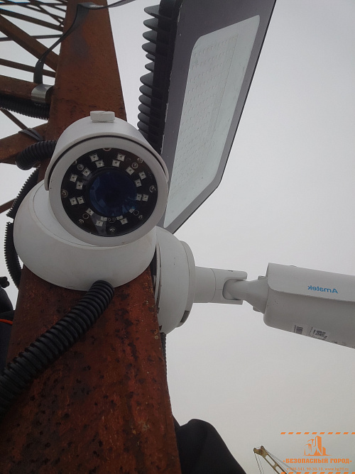 Установка камер видеонаблюдения на вышки и столбы